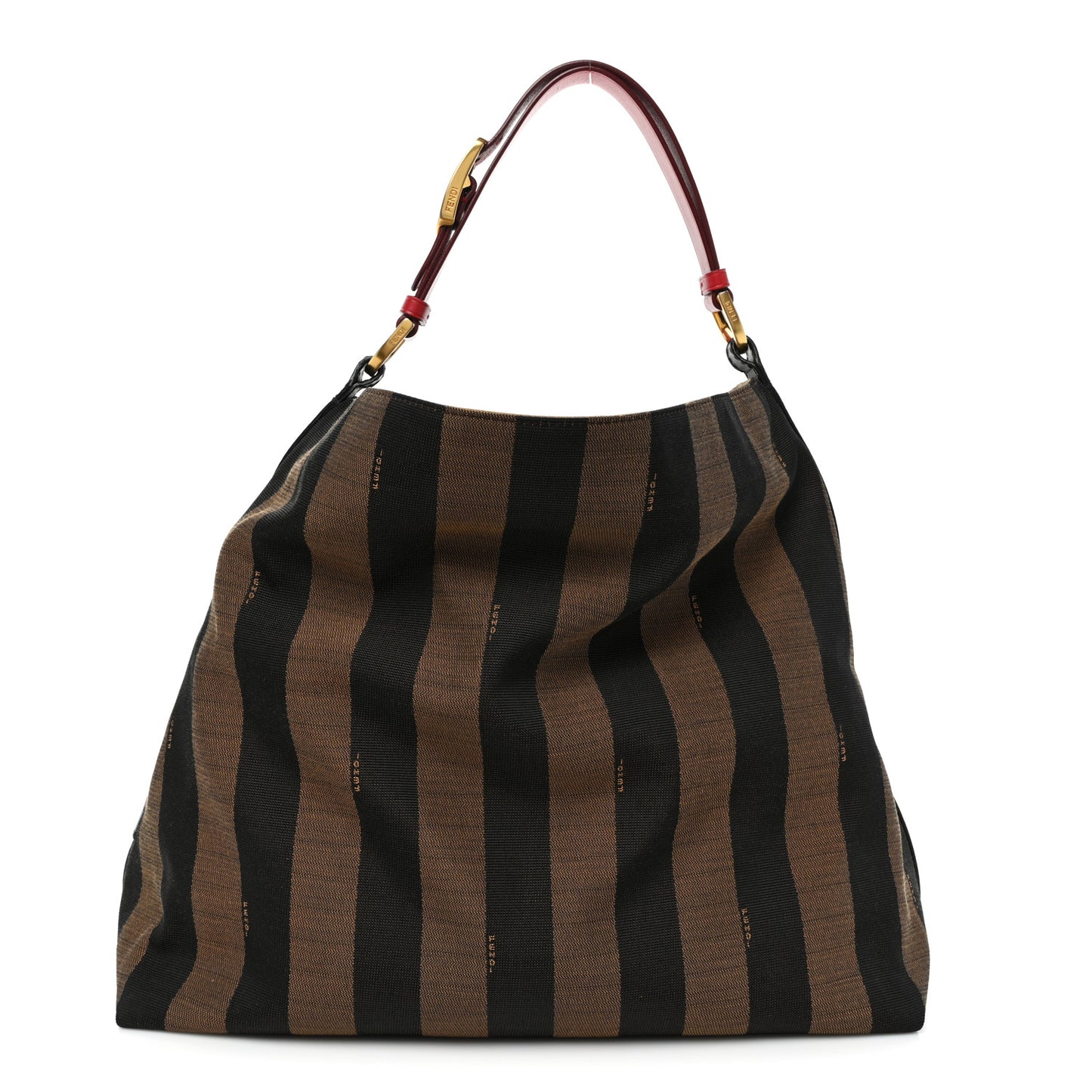 Pequin Cuoio Vegetale Large Hobo Tobacco Rosso Black