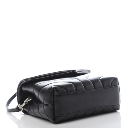 Saint Laurent Calfskin Y Quilted Monogram Toy Loulou Crossbody Bag Black 4 of 11