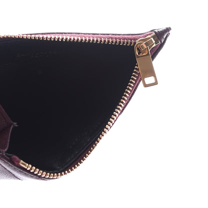 Saint Laurent Grain De Poudre Matelasse Chevron Monogram Fragments Zippered Card Case Rouge Legion 5 of 7