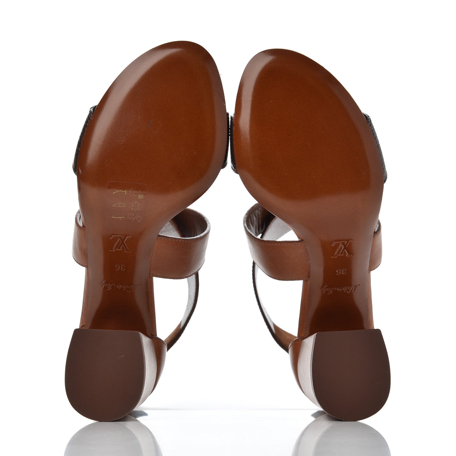 Louis Vuitton Calfskin Monogram Horizon Sandals 36 Cognac Brown 5 of 18