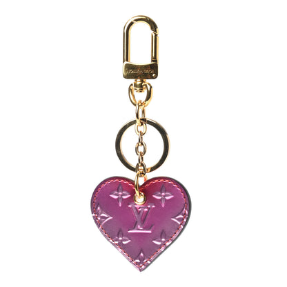Louis Vuitton Vernis Degrade Love Lock Heart Key Holder Bag Charm Pink Red 1 of 3