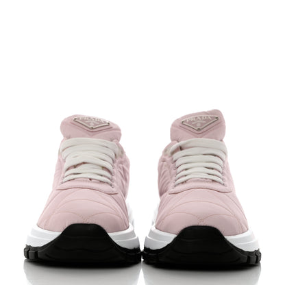 Prada Re-Nylon Piuma Metal Triangle Logo Quilted 45mm Sneakers 39 Alabastro 2 of 9