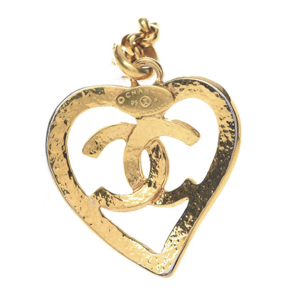 Chanel CC Heart Chain Pendant Necklace Gold 6 of 6