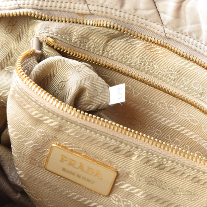 Prada Tessuto Nylon Chevron Quilted Dome Satchel Alluminio 10 of 14
