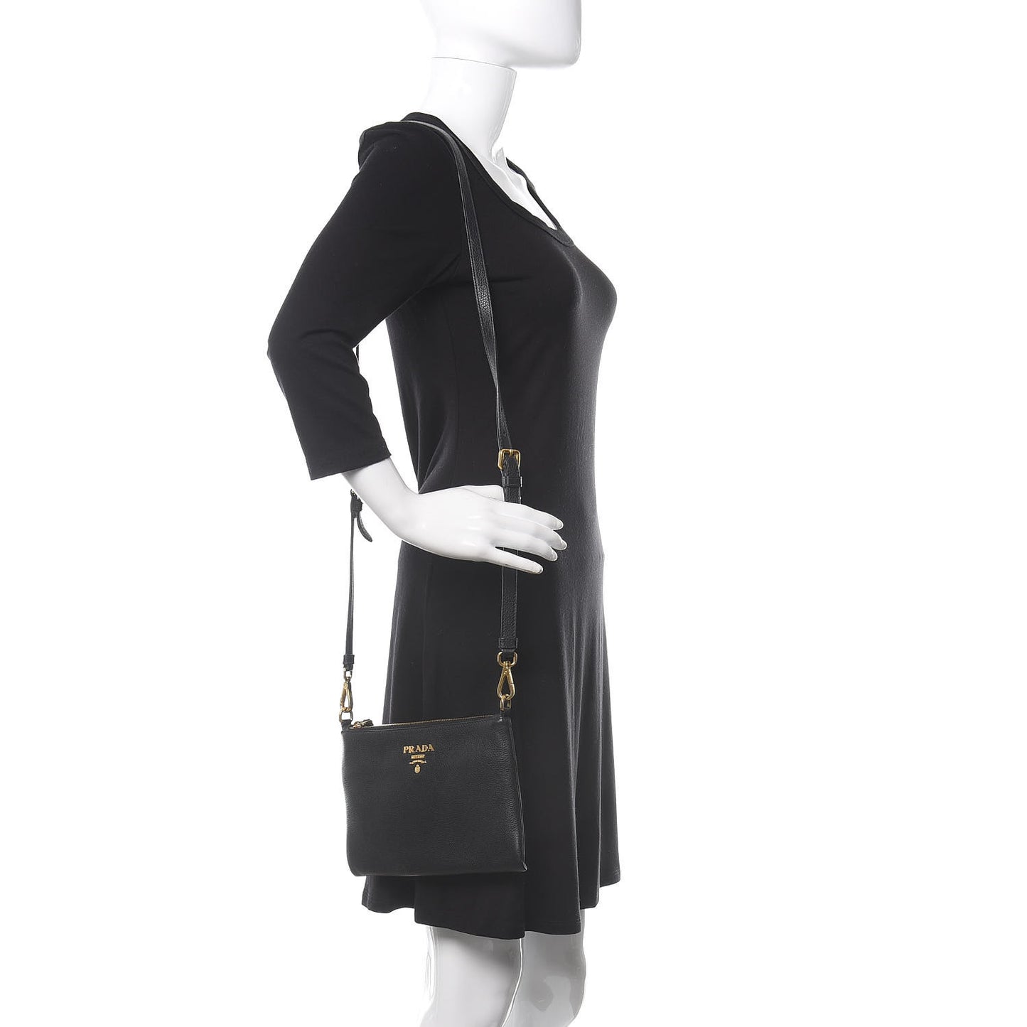 Vitello Phenix Crossbody Bag Black