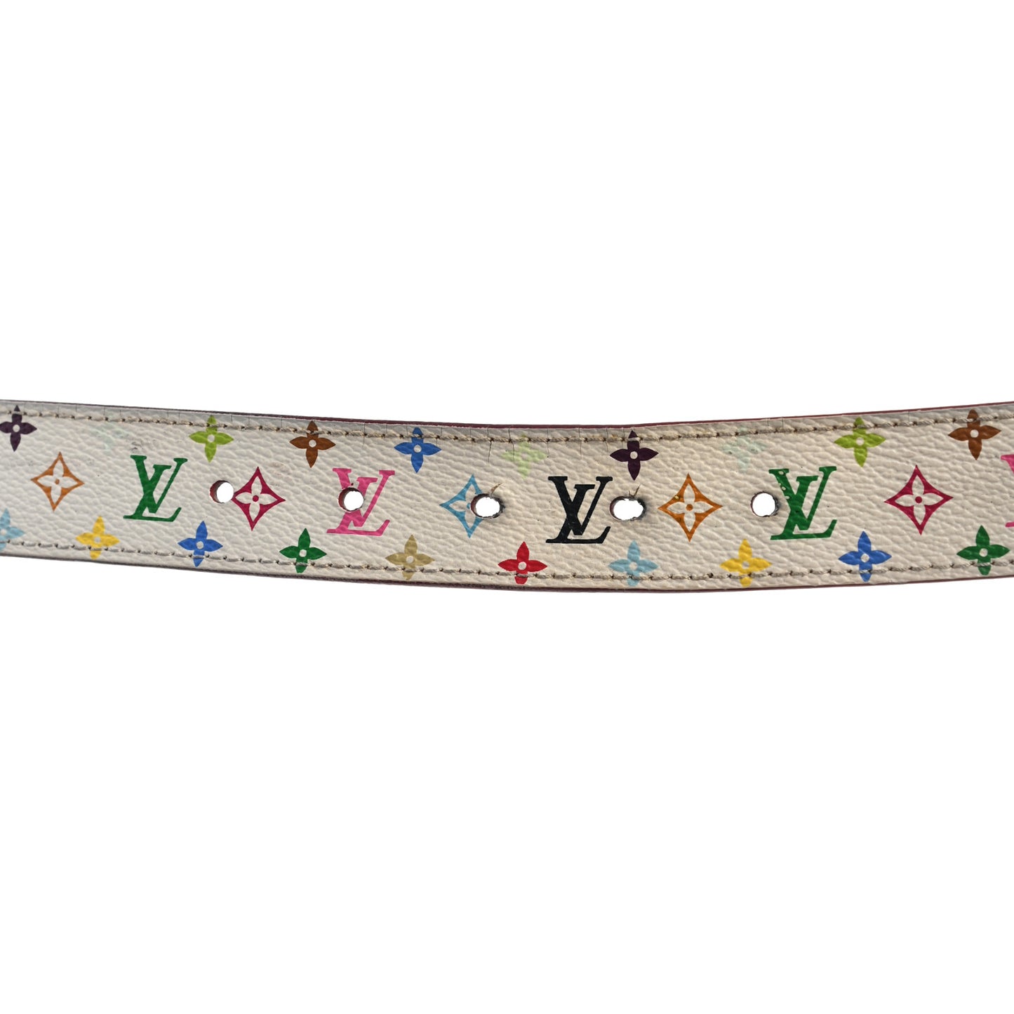 Monogram Multicolor LV Cut Reversible Belt 85 34 White Grenade