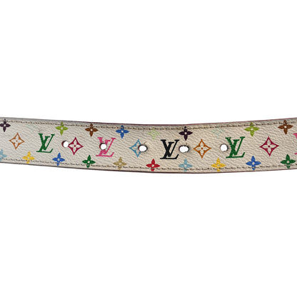 Louis Vuitton Monogram Multicolor LV Cut Reversible Belt 85 34 White Grenade 5 of 7