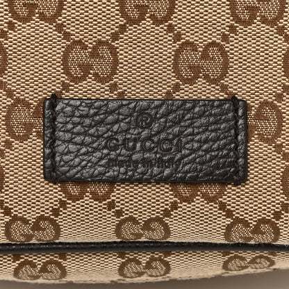 Gucci Monogram Dollar Calfskin Waist Pouch Beige Ebony Testa di Moro Marrone Scuro 12 of 13
