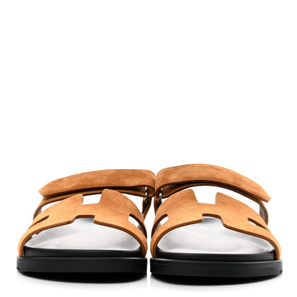Hermes Suede Goatskin Womens Chypre Sandals 42 Naturel 2 of 8