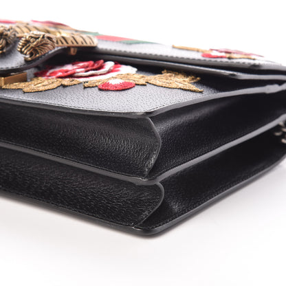 Gucci Calfskin Web Floral Embroidered Medium Dionysus Shoulder Bag Black 6 of 10