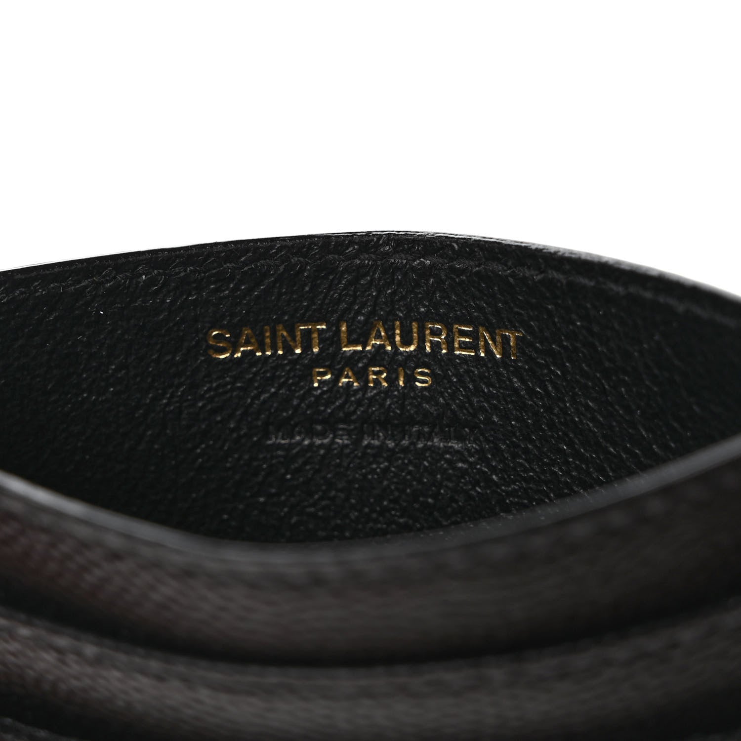 Saint Laurent Grain De Poudre Matelasse Chevron Monogram Credit Card Case Black 6 of 8
