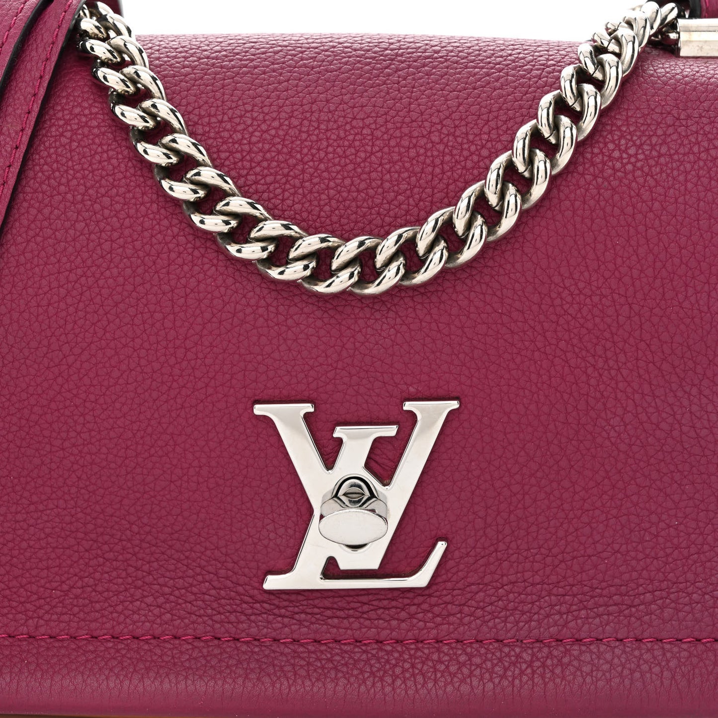 Calfskin Lockme II Chain Bag BB Grape Venus Raisin