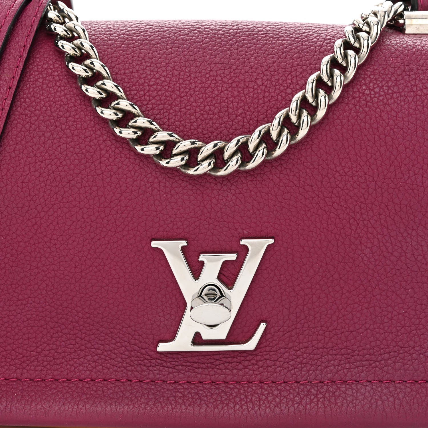 Louis Vuitton Calfskin Lockme II Chain Bag BB Grape Venus Raisin 7 of 13