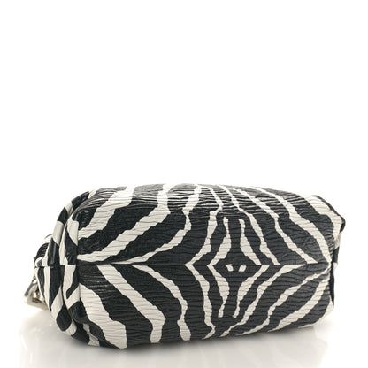 Bottega Veneta Nappa Zebra Print The Pouch Chain White Black 4 of 11