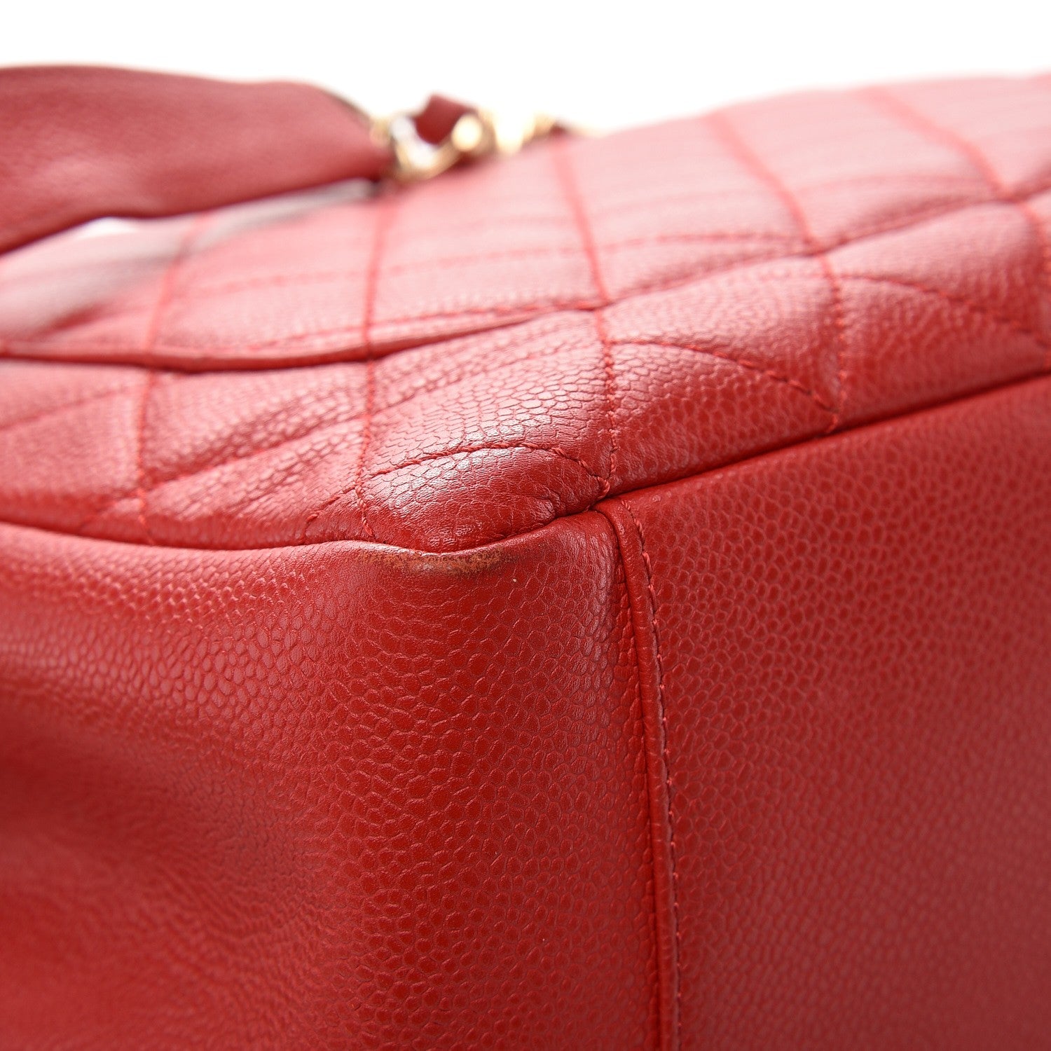 Chanel Caviar Quilted Grand Shopping Tote GST Red 11 of 15