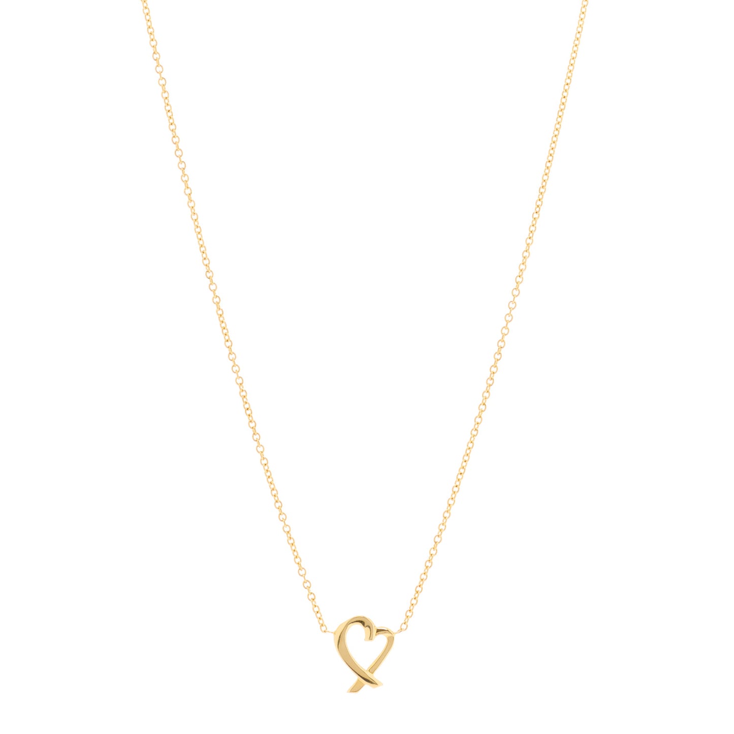 18K Yellow Gold Mini Paloma Picasso Loving Heart Pendant Necklace