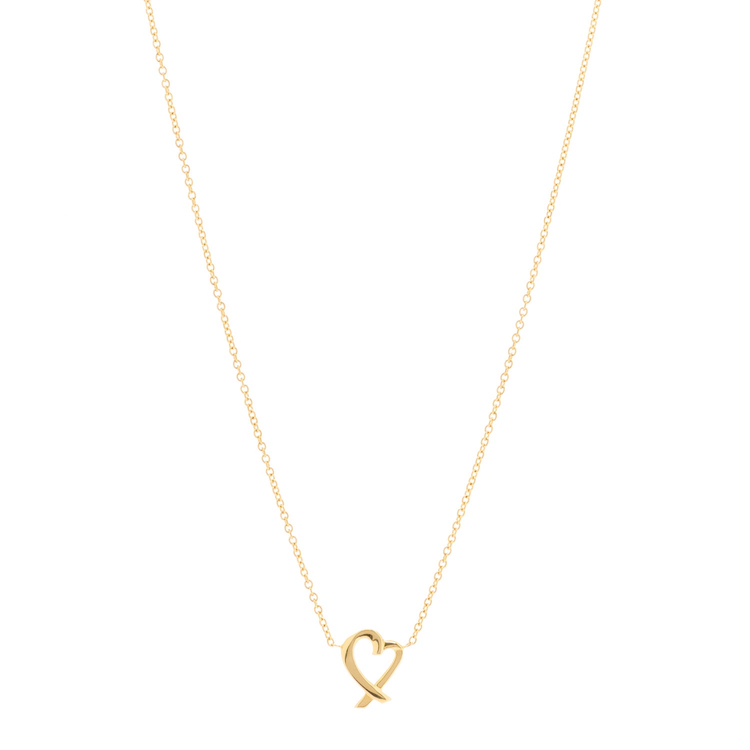 Tiffany 18K Yellow Gold Mini Paloma Picasso Loving Heart Pendant Necklace 1 of 3