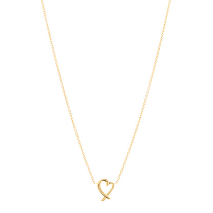 Tiffany 18K Yellow Gold Mini Paloma Picasso Loving Heart Pendant Necklace 1 of 3