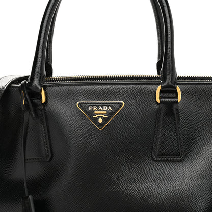 Prada Saffiano Vernice Medium Double Zip Tote Black 8 of 12