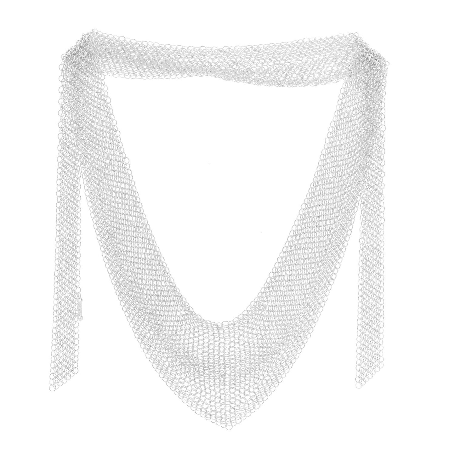 Sterling Silver Elsa Peretti Mesh Bib Necklace