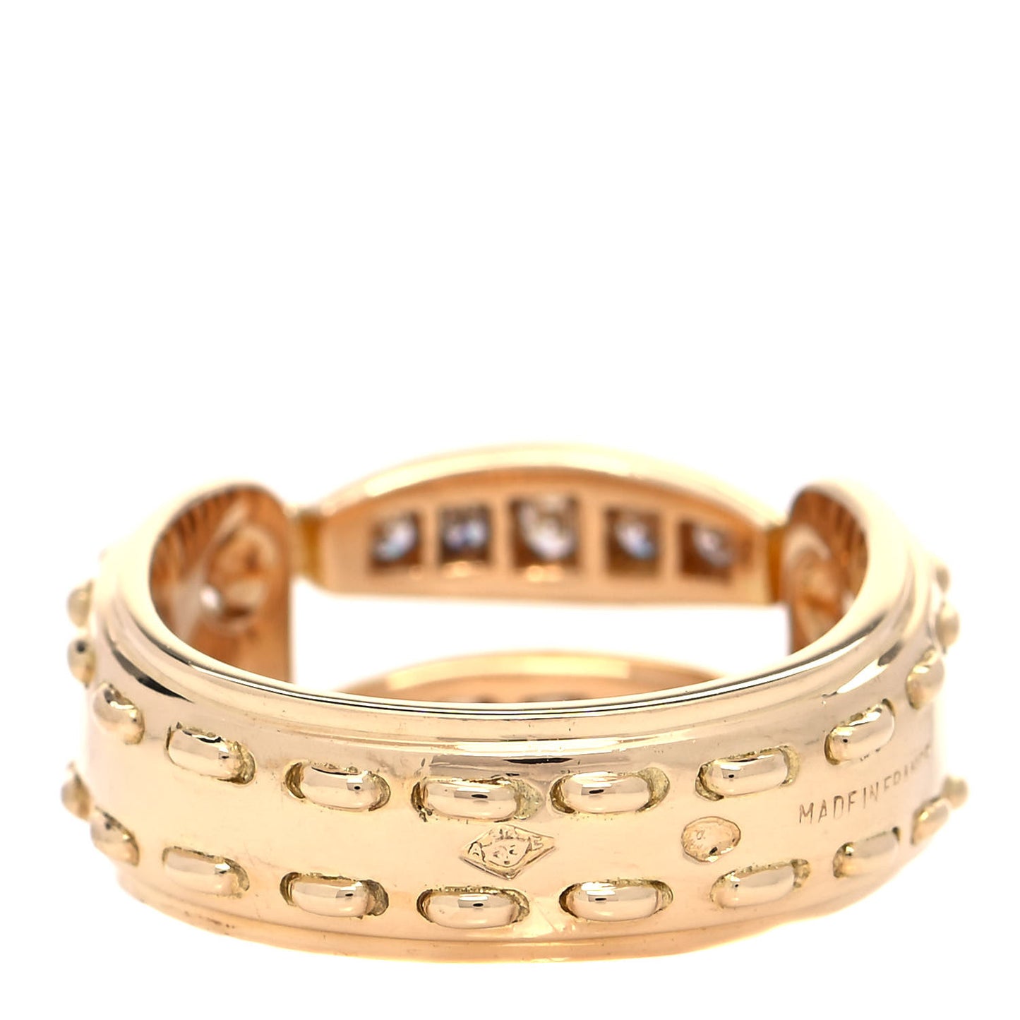 18K Yellow Gold Diamond Tied and Stitched Ring 53 6.5