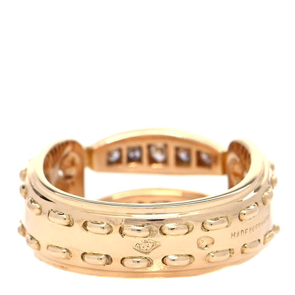 Hermes 18K Yellow Gold Diamond Tied and Stitched Ring 53 6.5 3 of 4