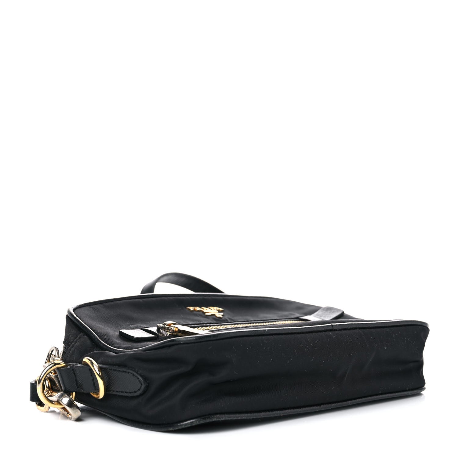 Prada Tessuto Nylon Saffiano Small Crossbody Bag Black 3 of 25