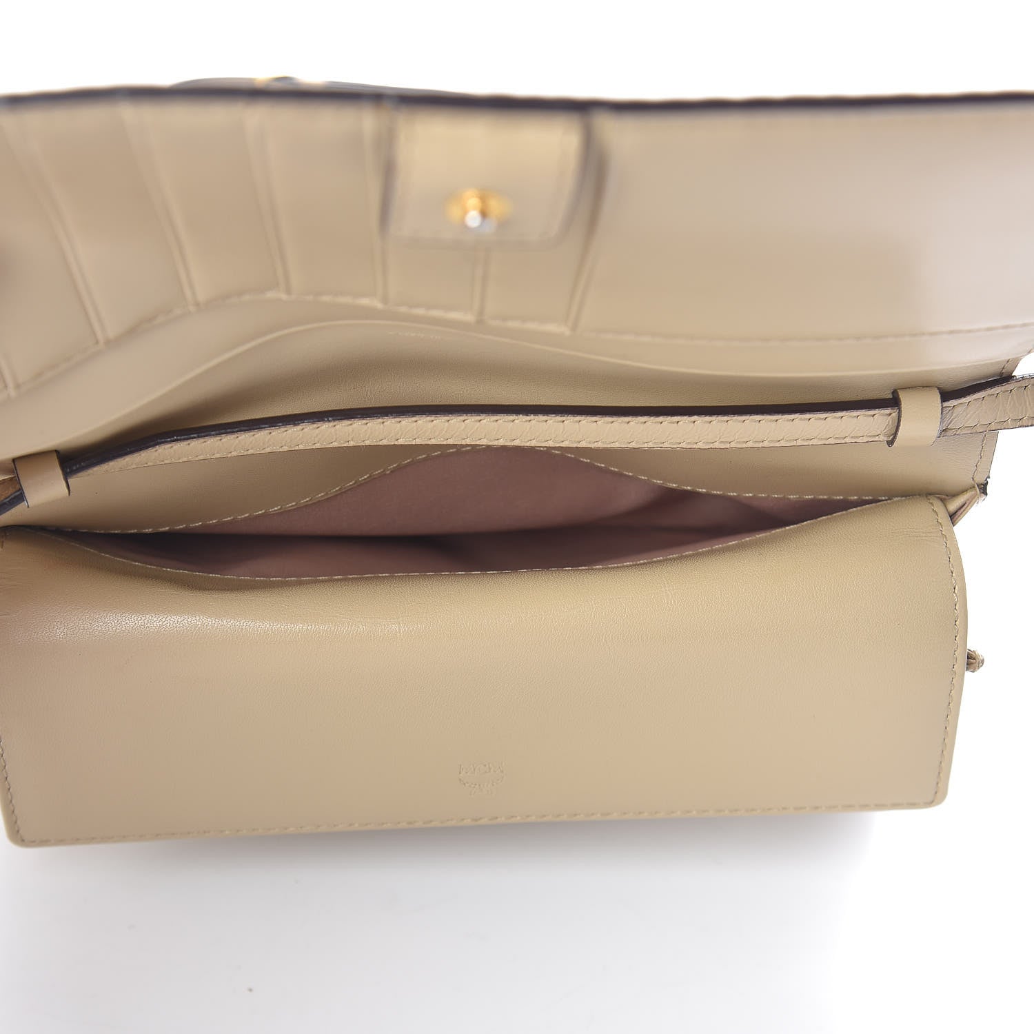 MCM Visetos Crossbody Wallet Beige 6 of 12