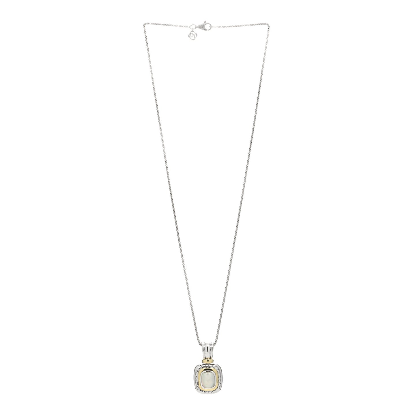 Sterling Silver 14K Yellow Gold Pearl 10mm Albion Enhancer Pendant Necklace