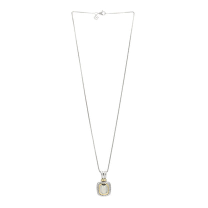 David Yurman Sterling Silver 14K Yellow Gold Pearl 10mm Albion Enhancer Pendant Necklace 2 of 3