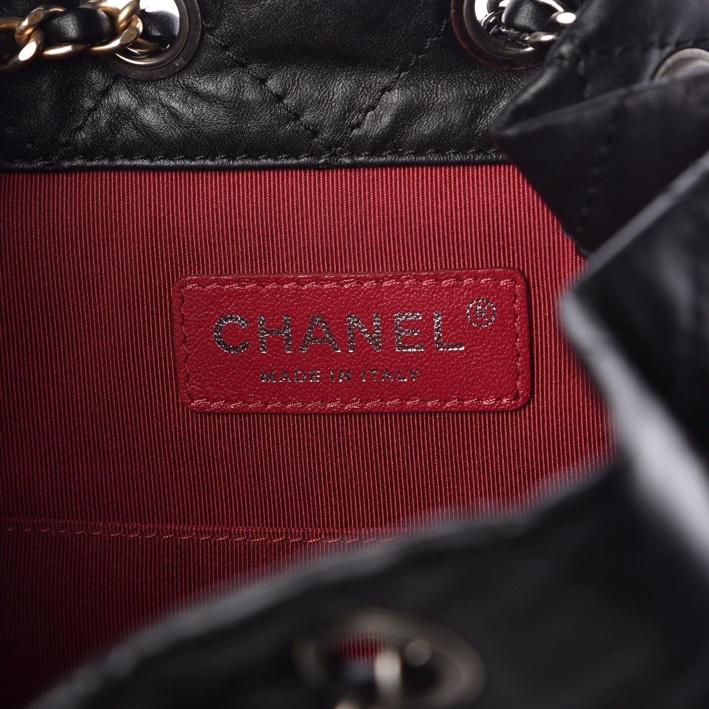 Aged Calfskin Quilted Small Gabrielle Backpack Black