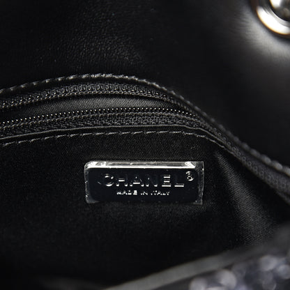 Chanel Sequin Mini Rectangular Single Flap Black Silver 5 of 10