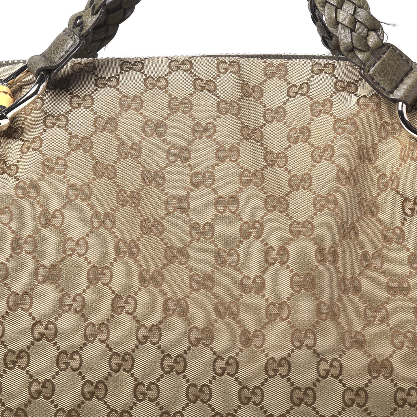 Monogram Bamboo Bar Medium Tote Olive