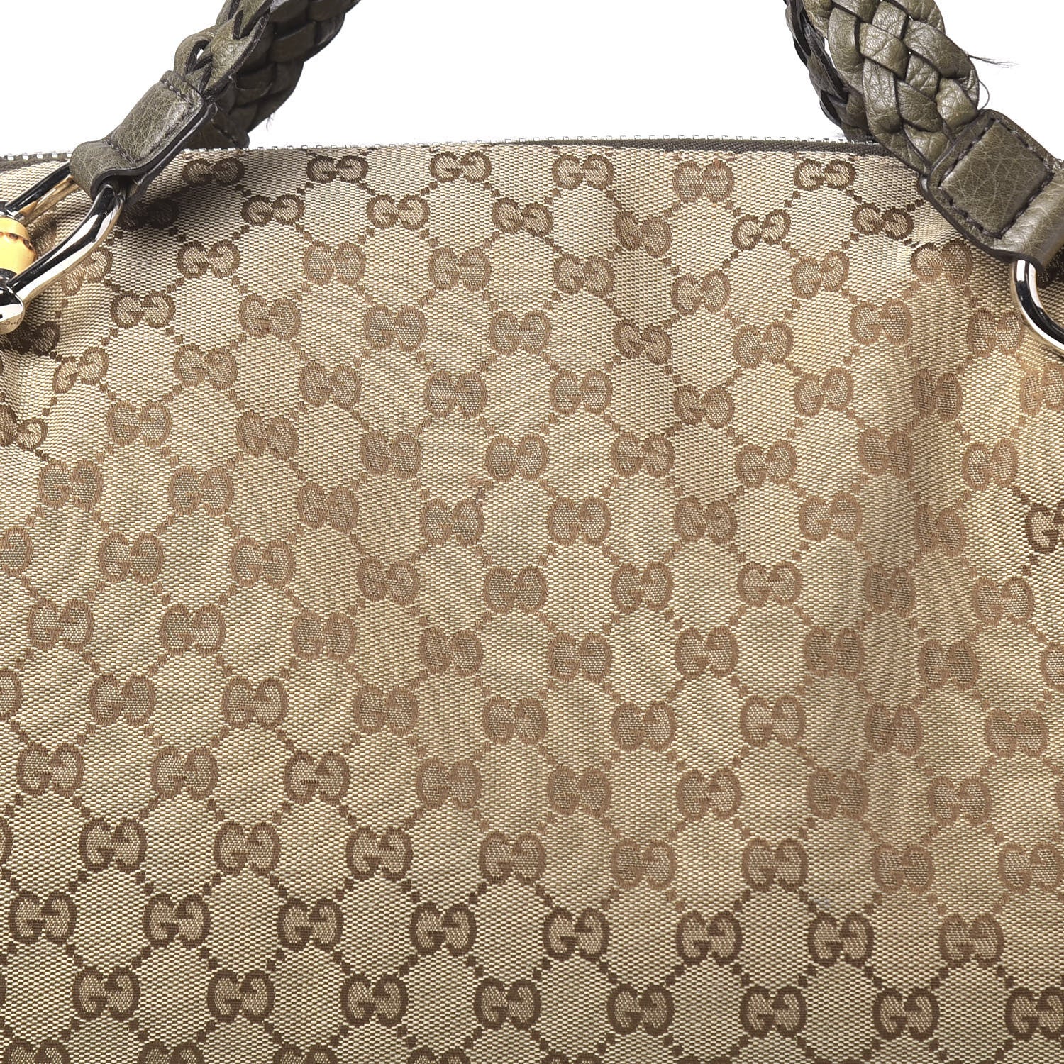 Gucci Monogram Bamboo Bar Medium Tote Olive 11 of 13