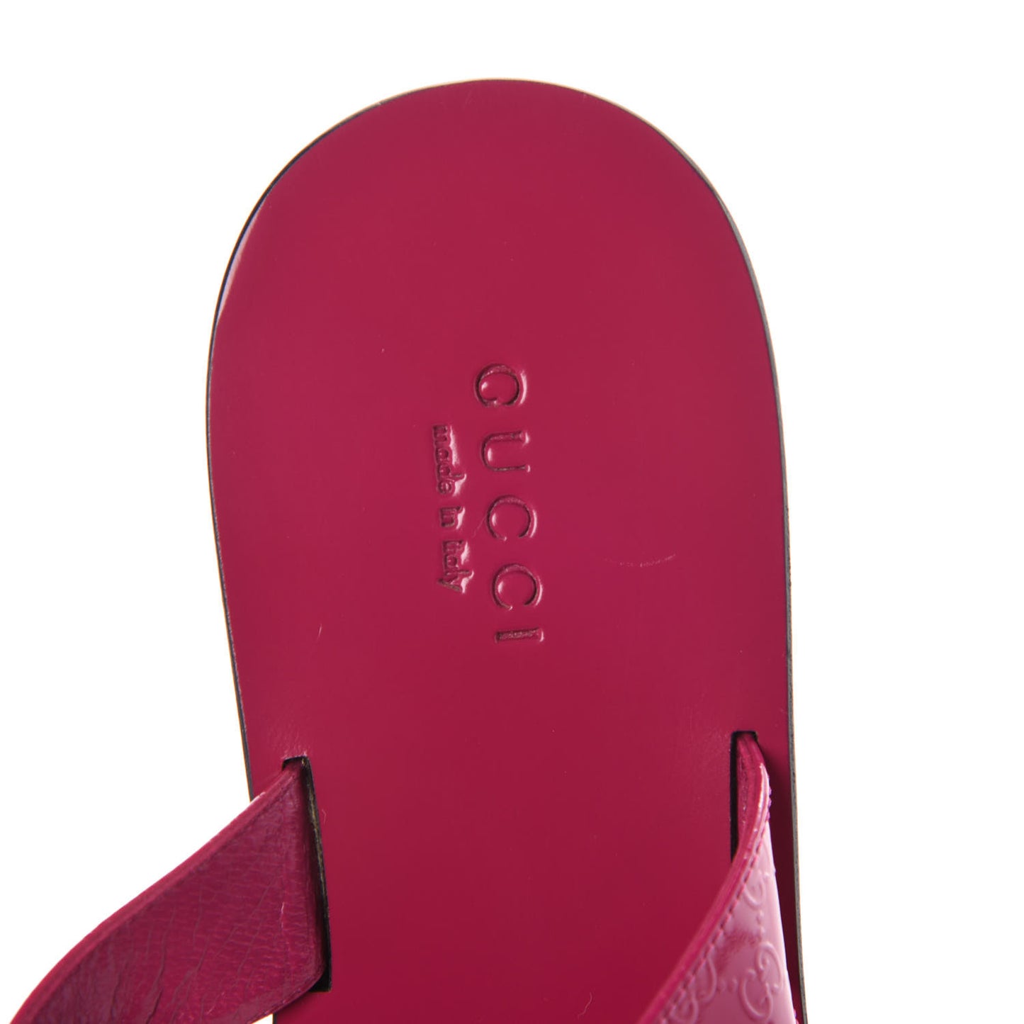 Patent Microguccissima Interlocking G Thong Sandals 36 Bright Bougainvillea