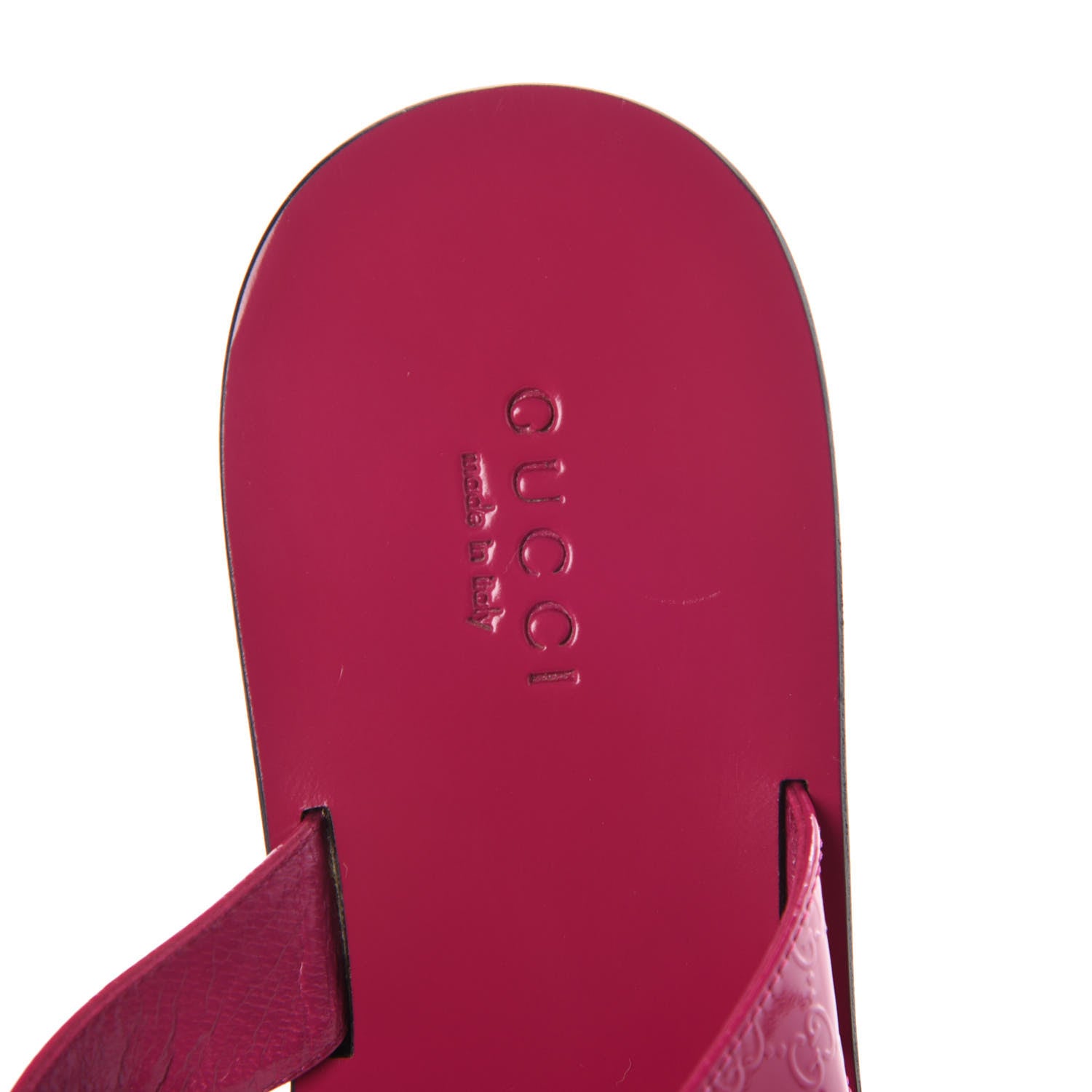 Gucci Patent Microguccissima Interlocking G Thong Sandals 36 Bright Bougainvillea 5 of 11