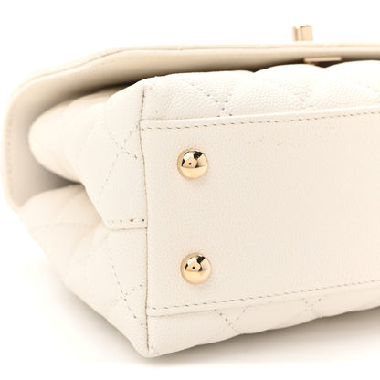 Chanel Caviar Quilted Mini Coco Handle Flap White 9 of 10