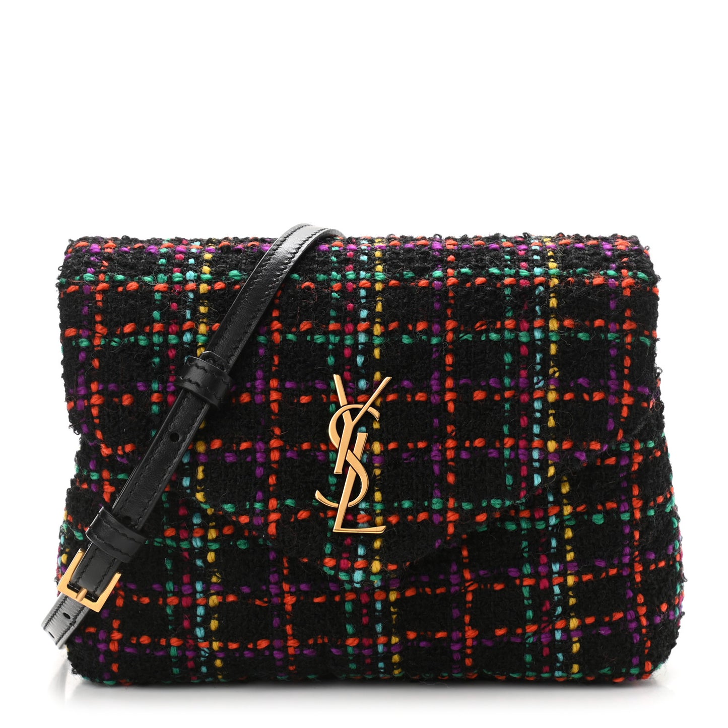 Tweed Toy Loulou Shoulder Bag Black