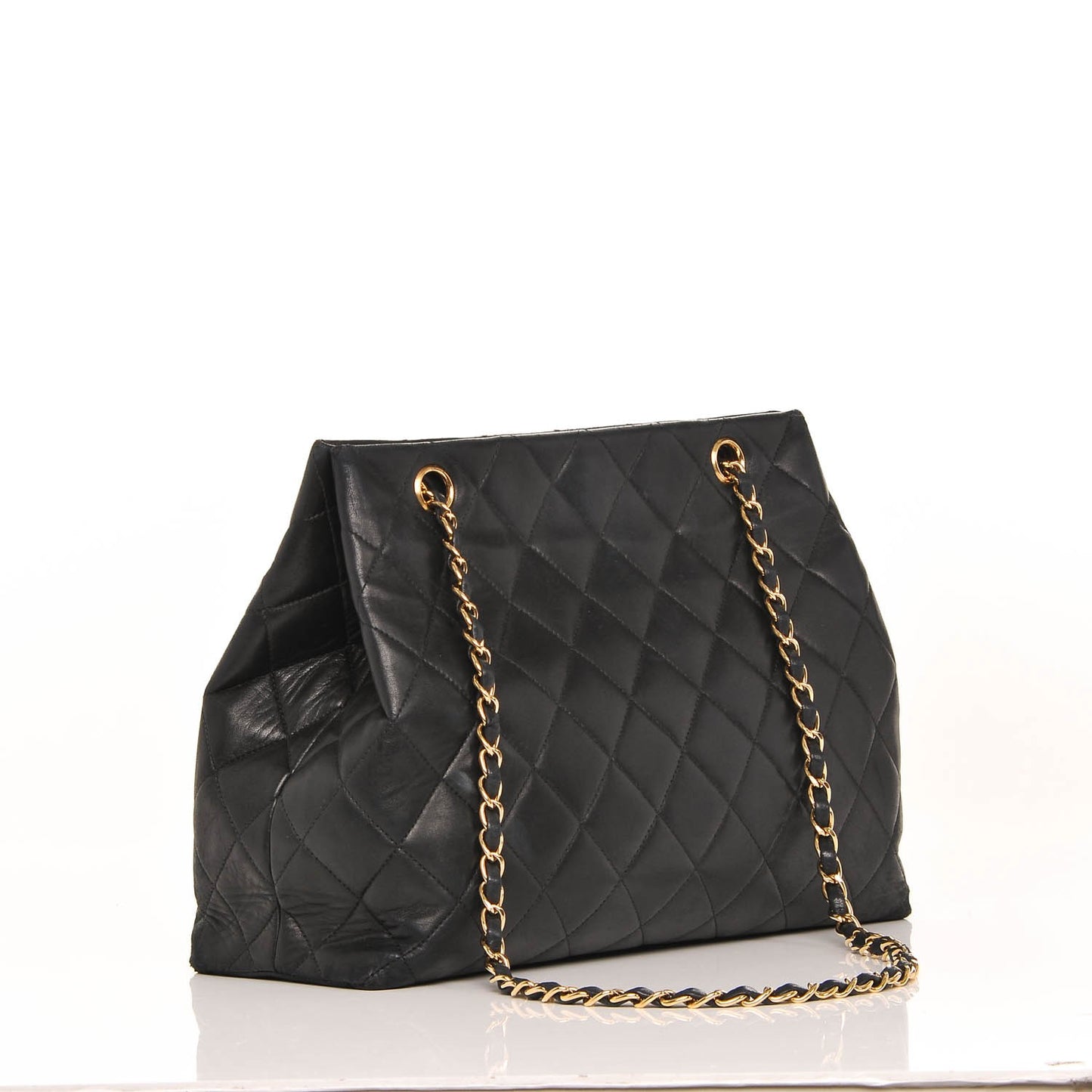 Lambskin Quilted Tote Black