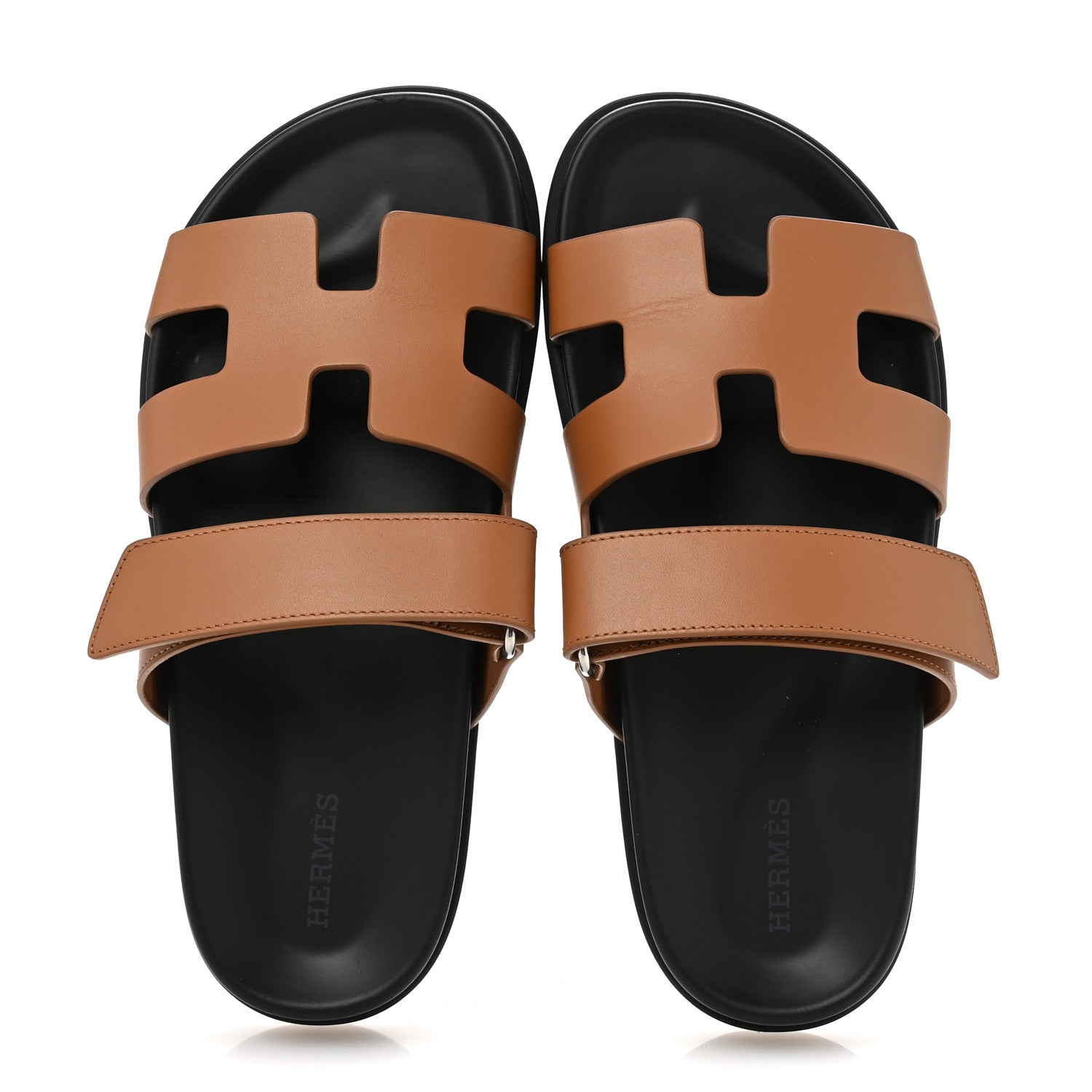 Hermes Calfskin Womens Chypre Sandals 37.5 Naturel 2 of 11