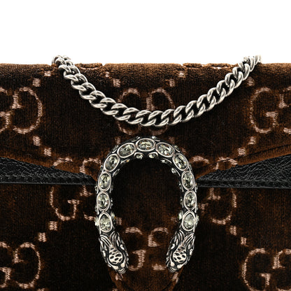 Gucci Velvet Skipper Crystal GG Monogram Super Mini Dionysus Shoulder Bag Brown Black Black Diamond 6 of 11