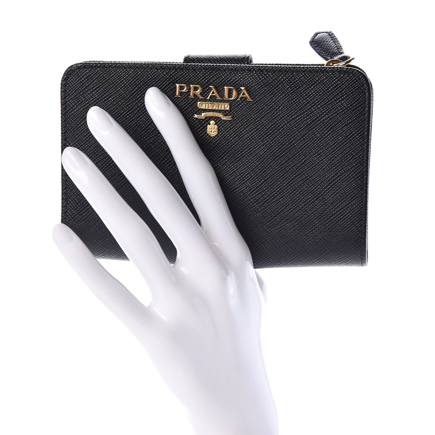 Saffiano Metal Compact Wallet Black