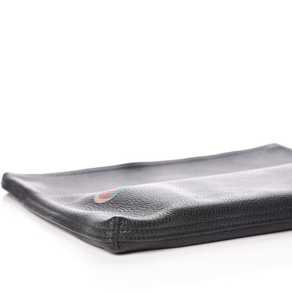 Gucci Pebbled Calfskin Medium Logo Portfolio Clutch Black 8 of 12