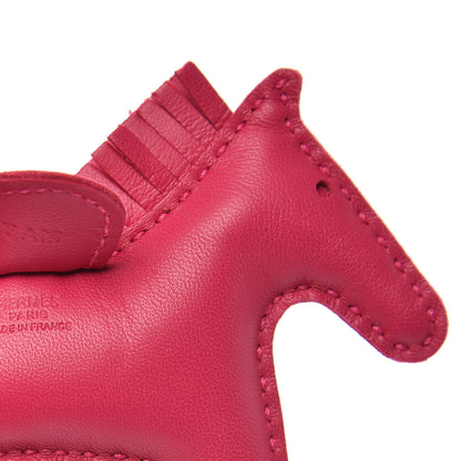 Hermes Milo Lambskin Grigri Rodeo Horse Bag Charm PM Rose Mexico 3 of 4