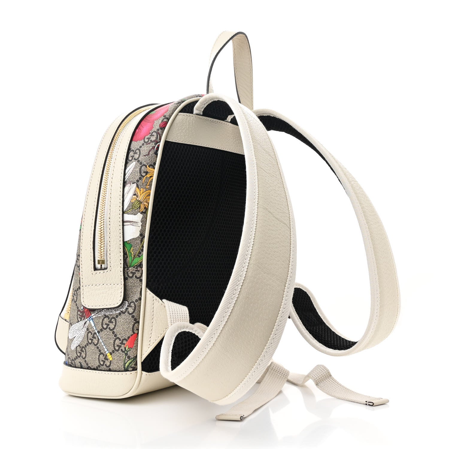 Gucci GG Supreme Monogram Flora Web Small Ophidia Day Backpack White 3 of 11