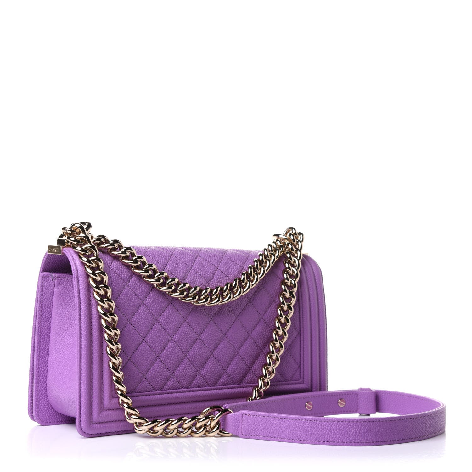 Chanel Caviar Quilted Medium Boy Flap Purple 4 of 12