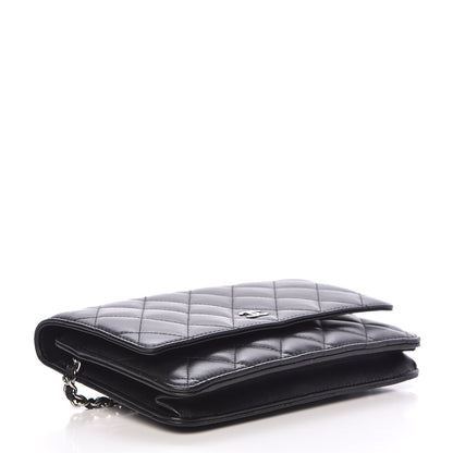 Chanel Lambskin Quilted Wallet On Chain WOC Black 4 of 12