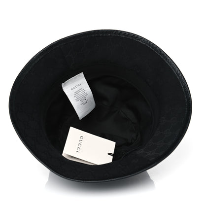 Gucci Monogram Textured Dollar Calfskin GG Jago Bucket Hat M Black 3 of 3