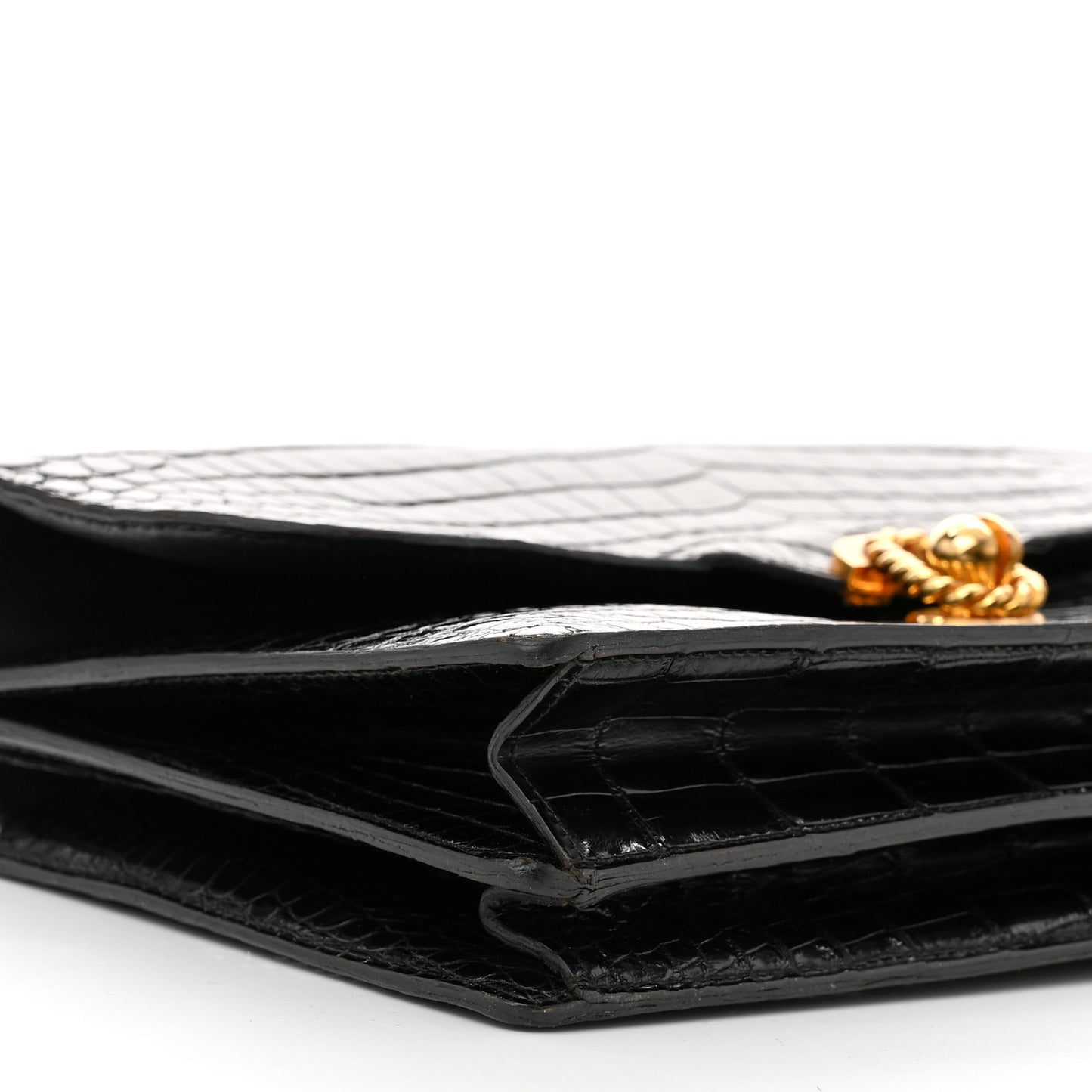 Shiny Crocodile Sac Cordeliere Black