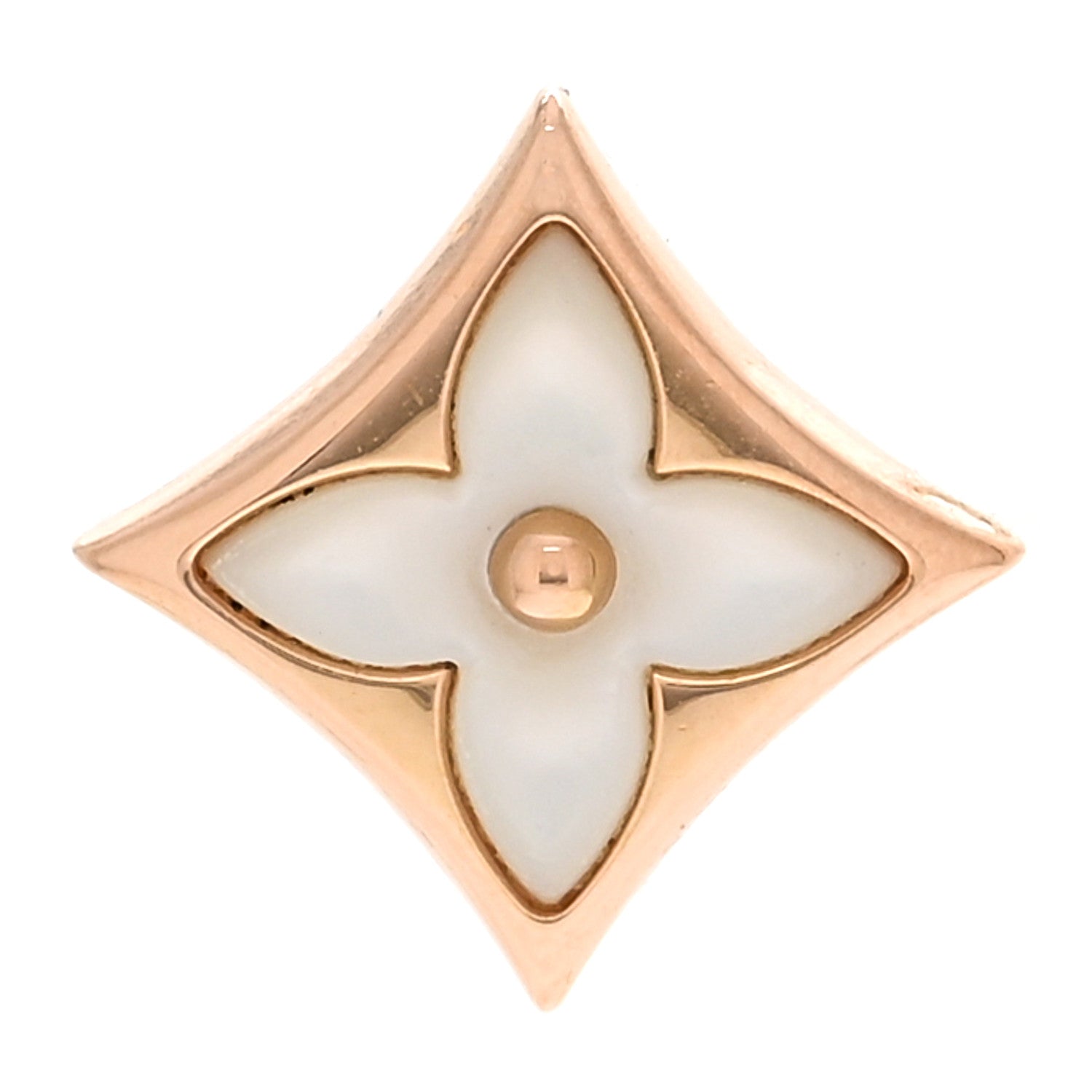Louis Vuitton 18K Pink Gold Mother of Pearl Color Blossom Star Stud Earring 1 of 4